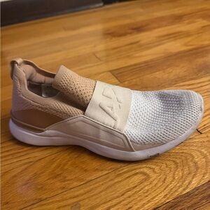 APL Women's Tan and White Athletic Slip-On Shoes